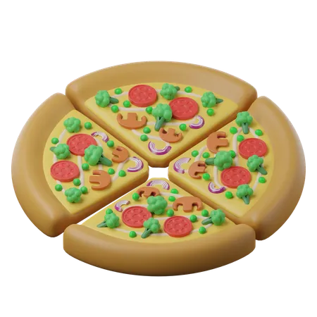 Pizza vegana  3D Icon