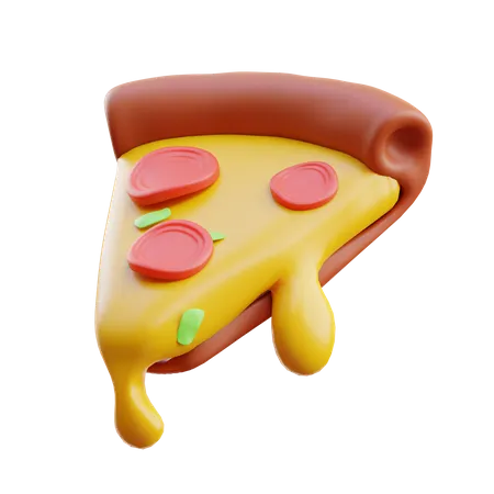 Pizza Stück  3D Illustration