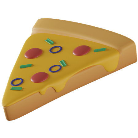 Pizza Stück  3D Illustration