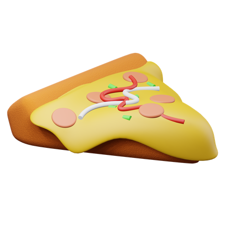 Pizza Stück  3D Illustration