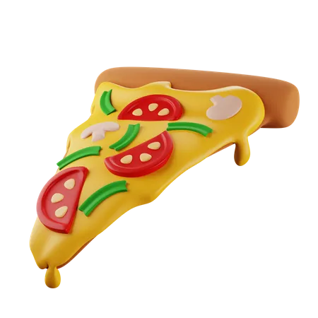 3 D Stuck Pizza Mit Pilzen Pizza Lieferservice 3D Illustration