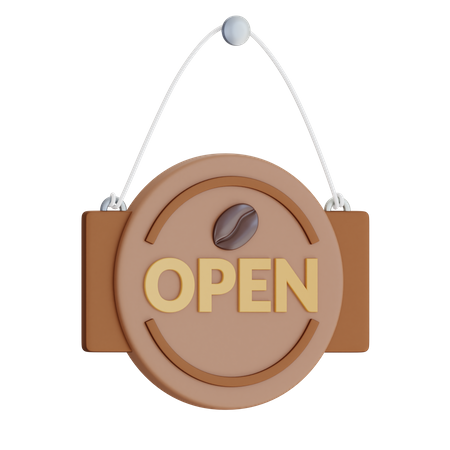 Placa aberta do café  3D Icon