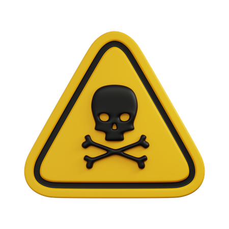 Sinal de alerta de caveira  3D Icon