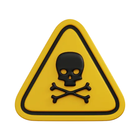 Sinal de alerta de caveira  3D Icon