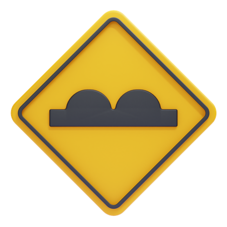 Sinal de alerta de estrada esburacada  3D Icon