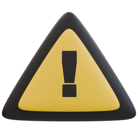Placa de Cuidado com Ponto de Exclamação  3D Icon
