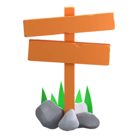 Placa de sinalização de madeira  3D Icon