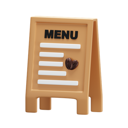 Placa de menu de café  3D Icon