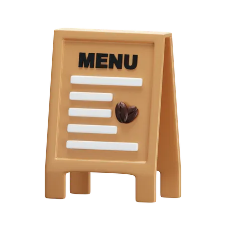 Placa de menu de café  3D Icon