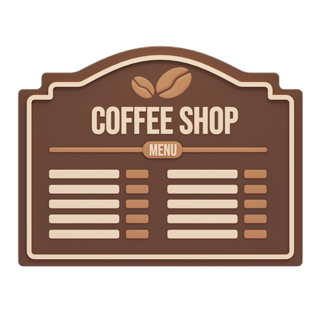 Placa de menu de café  3D Icon