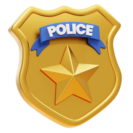 Placa de policía  3D Icon