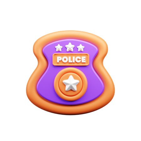 Placa de policía  3D Icon