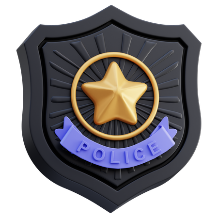 Placa de policía  3D Icon