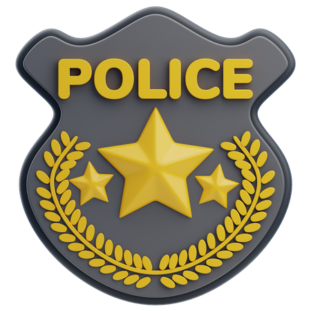 Placa de policía  3D Icon