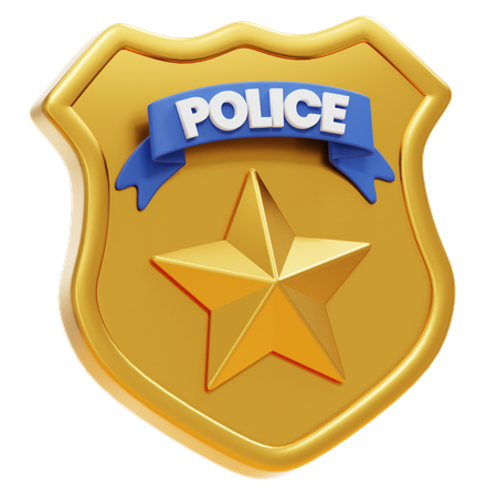 Placa de policía  3D Icon