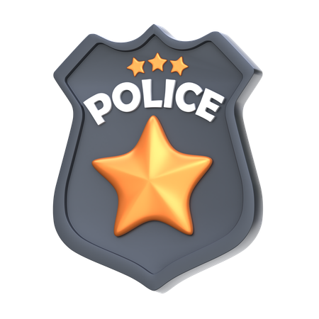 Placa de policía  3D Icon