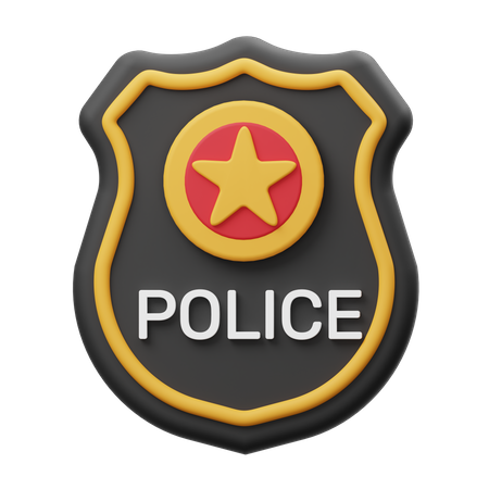 Placa de policía  3D Illustration