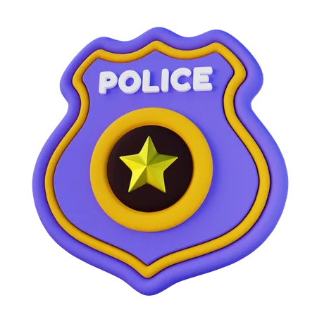 Placa de policía  3D Icon