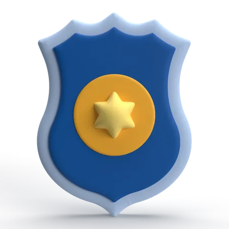 Placa de policía  3D Icon