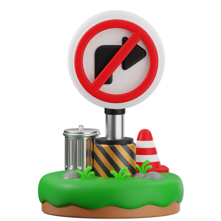Não há sinal de virar à direita  3D Icon