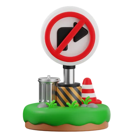 Não há sinal de virar à direita  3D Icon