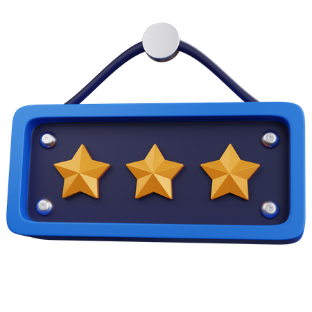 Placa de três estrelas  3D Icon