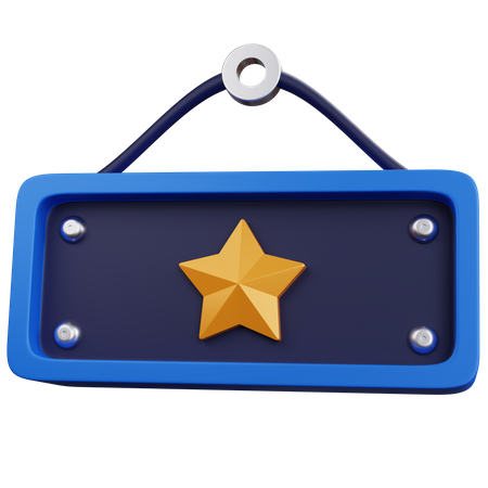 Placa estrela  3D Icon