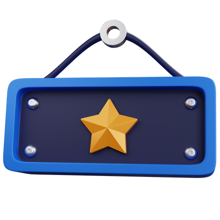 Placa estrela  3D Icon