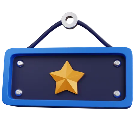 Placa estrela  3D Icon