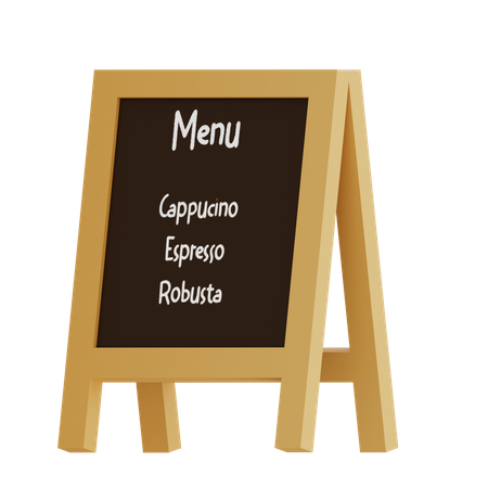 Placa de menu de café  3D Icon