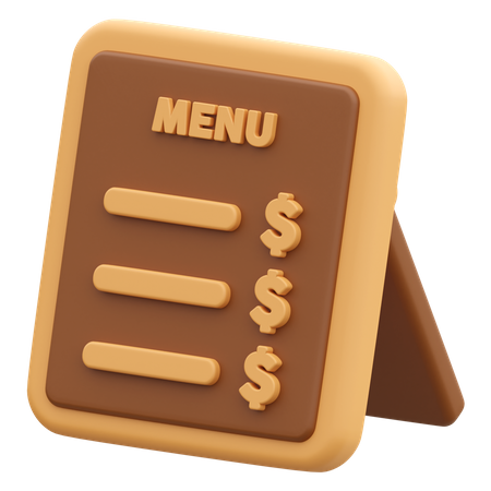 Placa de menu de café  3D Icon