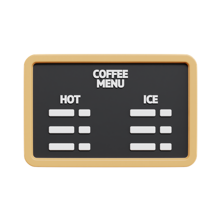 Placa de menu de café  3D Icon