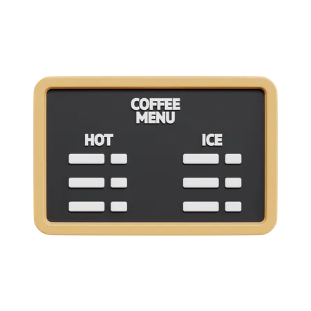 Placa de menu de café  3D Icon