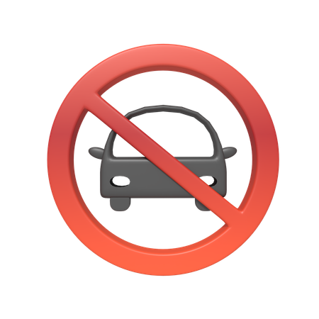 Assinar proibição de entrada para veículos de quatro rodas  3D Icon