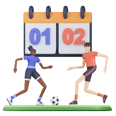 Placar de partida de futebol  3D Icon