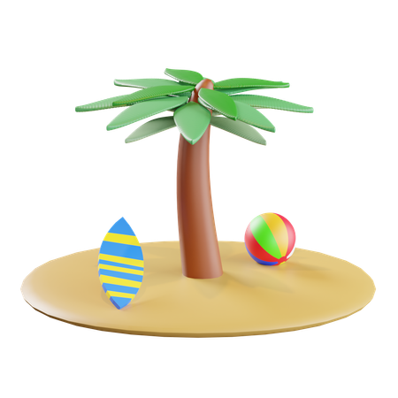 Plage  3D Icon