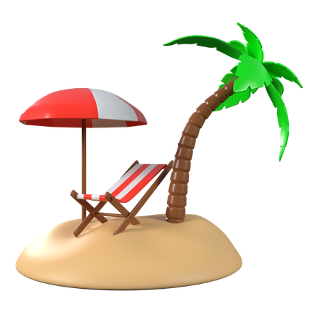 Plage  3D Icon