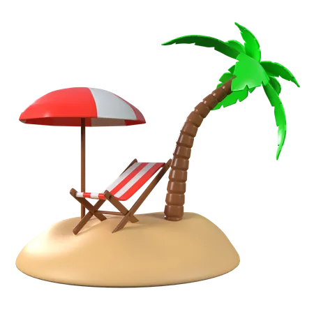 Plage  3D Icon