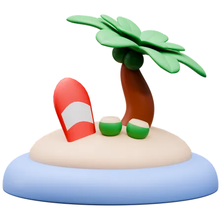 Plage  3D Icon