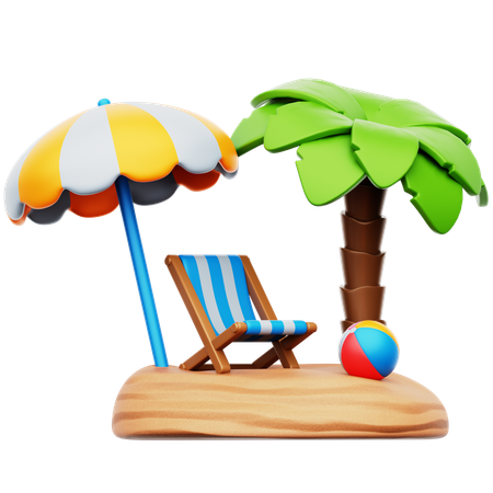 Plage  3D Icon