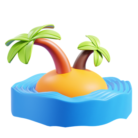 Plage  3D Icon