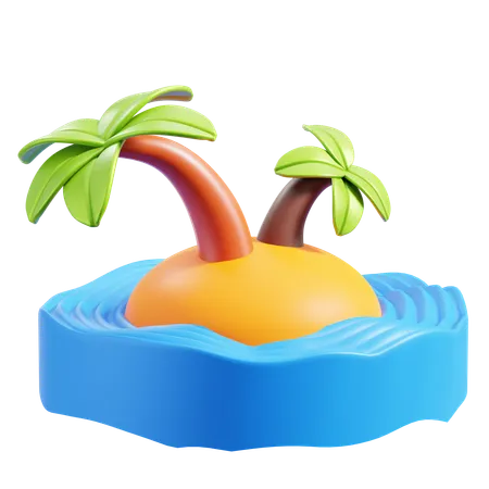 Plage  3D Icon