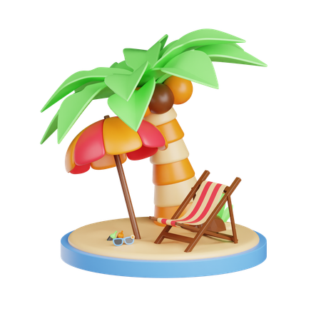 Plage  3D Icon