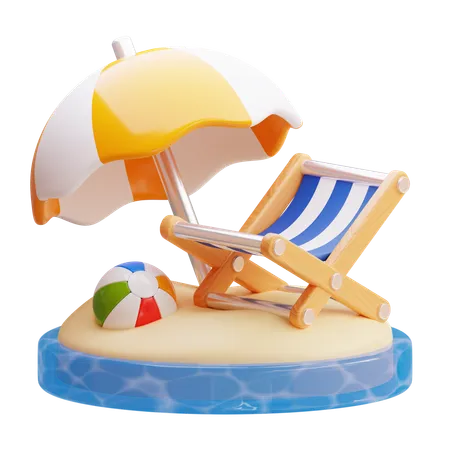 Plage  3D Icon