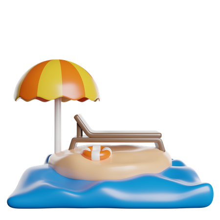 Plage  3D Icon