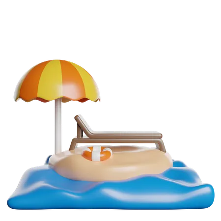 Plage  3D Icon