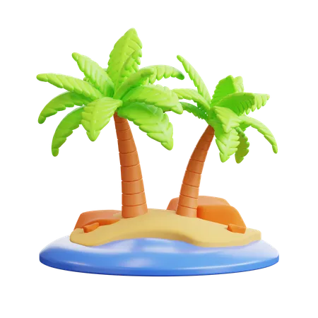 Plage  3D Icon