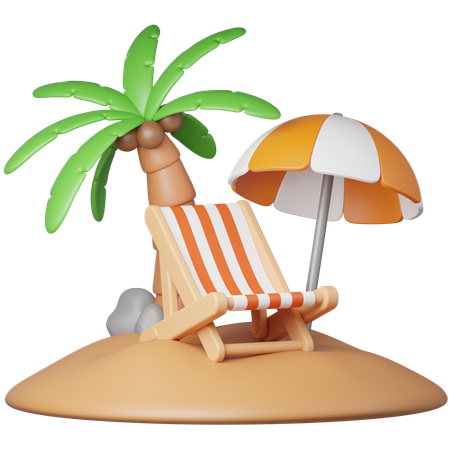 Plage  3D Icon