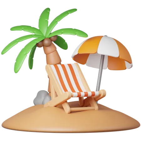 Plage  3D Icon