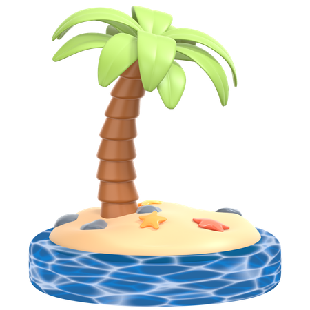 Plage  3D Icon